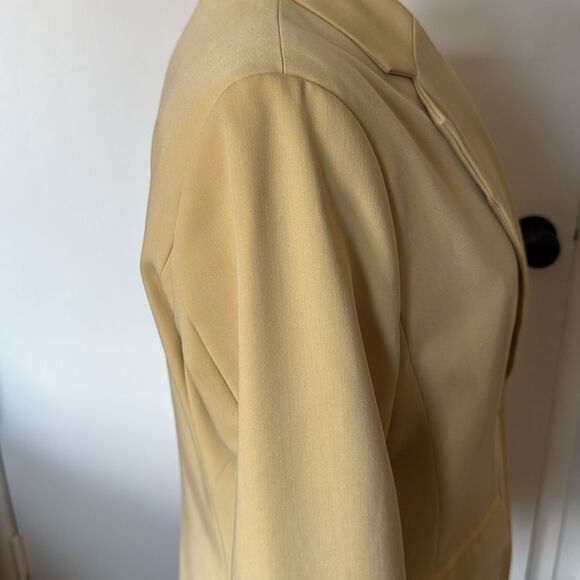 Women’s Large Light‎ Yellow Blazer Single Button Classic Tailored Jacket - Picture 9 of 12